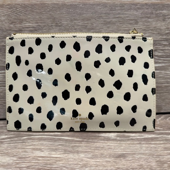 Kate Spade New York Flamingo Dot Zipper Top Pencil Pouch - Picture 1 of 9